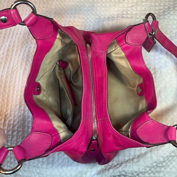 Coach Pink Leather Shoulder Bag | Slouchy Tote | Silver Hardware - Picture 6 of 6